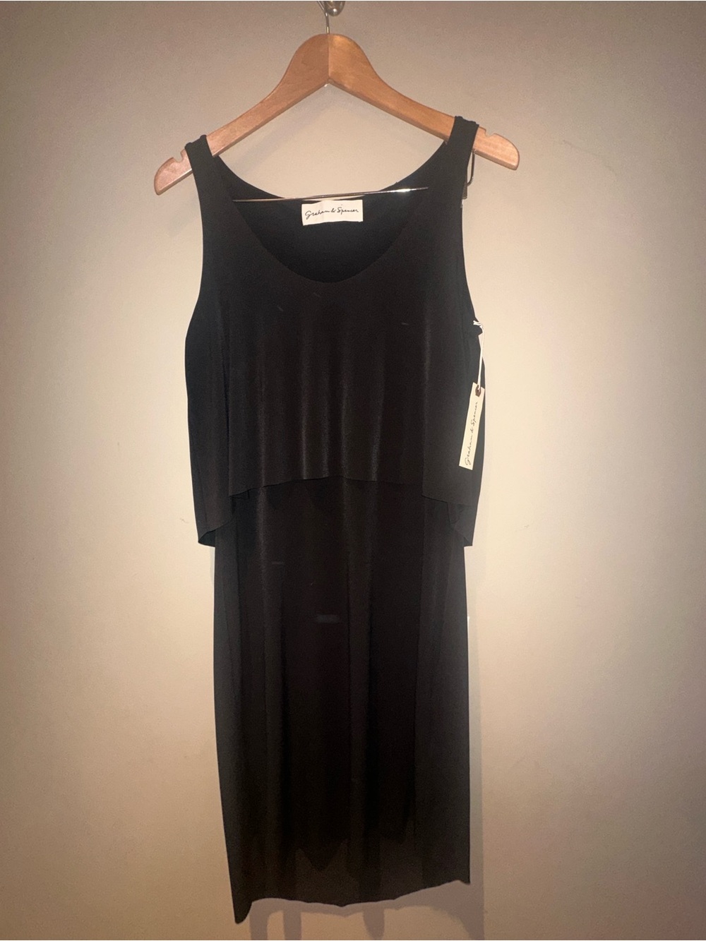 Graham & Spencer Black Layered Tank Dress NWT Medium